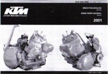 Official 2001 KTM 250 300 380 SX MXC EXC Engine Spare Parts Manual