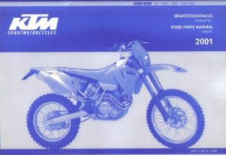 Official 2001 KTM 400 520 SX MXC EXC Racing Chassis Spare Parts Manual