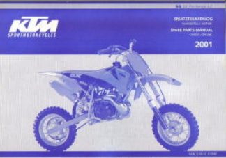 Official 2001 KTM 50SX Pro Senior LC Engine and Chassis Spare Parts Manual