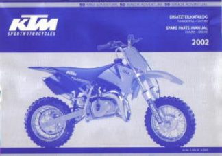Official 2002 KTM 50 Mini Junior Senior Adventure Engine and Chassis Spare Parts Manual