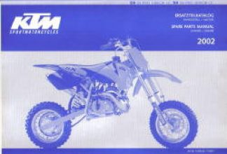Official 2002 KTM 50SX Pro Junior and Senior LC Engine and Chassis Spare Parts Manual