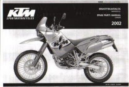 Official 2002 KTM 640 LC4 Adventure Chassis Spare Parts Manual