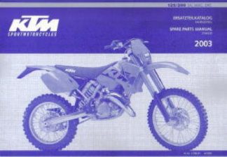 Official 2003 KTM 125 200 SX MXC EXC Chassis Spare Parts Manual