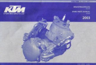 Official 2003 KTM 125 200 SX MXC EXC Engine Spare Parts Manual