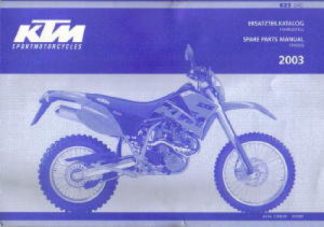 Official 2003 KTM SXC625 Adventure Chassis Spare Parts Manual