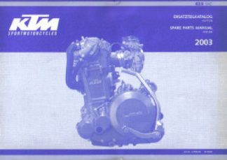 Official 2003 KTM 625 SXC Engine Spare Parts Manual