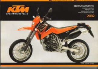 Official 2002 KTM 625 LC4 Supercompetition 625 LC4 SC Supermoto Owners Handbook
