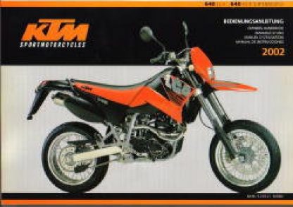 Official 2002 KTM 640 LC4 640 LC4 Supermoto Owners Handbook
