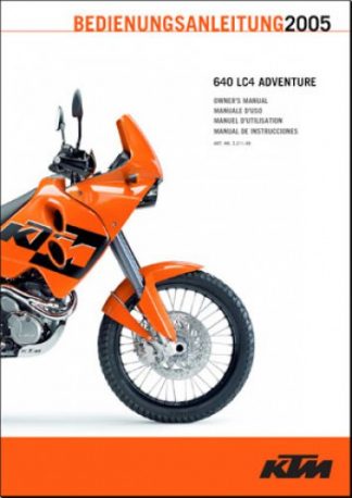 Official 2003-2005 KTM 640 LC4 Adventure Owners Handbook