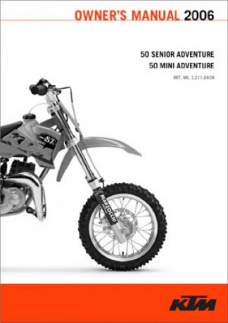 Official 2002-2006 KTM 50 Senior Mini Adventure Owners Manual Paper In Spanish