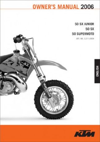 Official 2002-2006 KTM 50SX Junior 50SX 50 Supermoto Owners Manual Paper In Spanish
