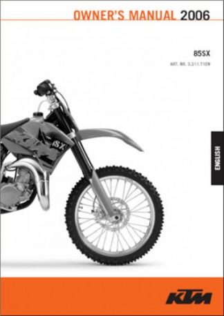 Official 2004-2006 KTM 85SX Owners Manual Paper In Italian