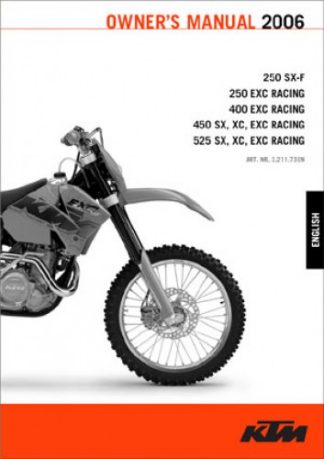 Official 2000-2006 KTM 250-610 Racing Owners Manual Paper