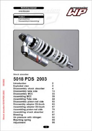 Official KTM WP 5018 PDS 2003 Shock Absorber Suspension Workshop Manual