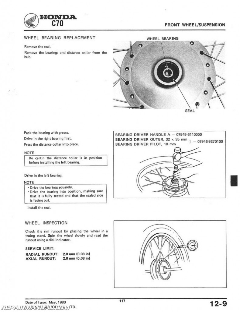 1980-1982 Honda C70 Scooter Workshop Service Repair Manual