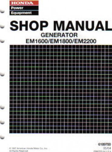 Official Honda EM1600 EM1800 And EM2200 Generator Shop Manual