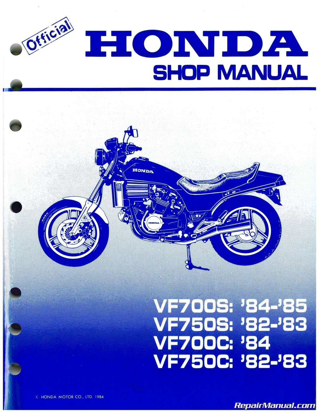 service manual honda vf 750