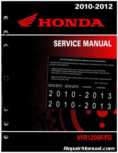 Official 2010-2013 Honda VFR1200F FD Factory Service Manual