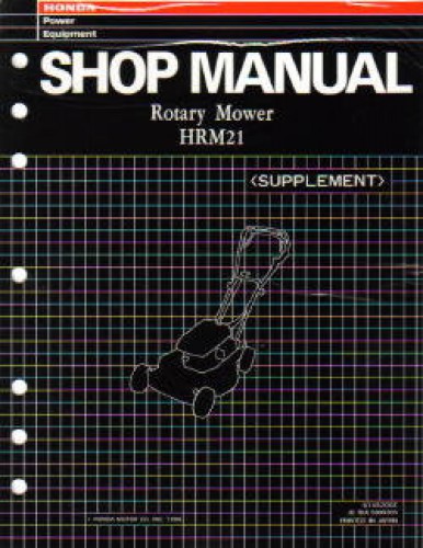 Official Honda HRM21 Lawn Mower Shop Manual