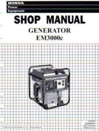 Official Honda EM3000c Generator Shop Manual