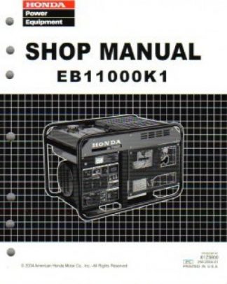Official Honda EB11000K1 Generator Shop Manual
