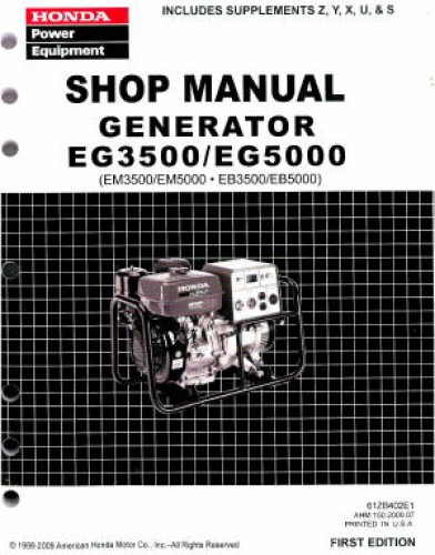 Official Honda EG3500X And EG5000X Generator Shop Manual