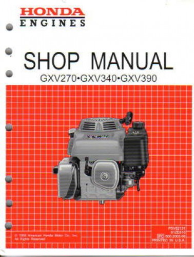Official Honda GXV270 Engine Shop Manual