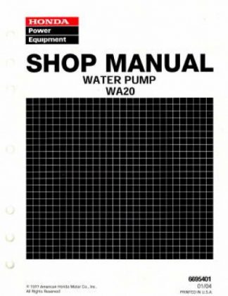Official Honda WA20 Water Pump Shop Manual