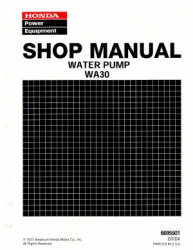 Official Honda WA30 Water Pump Shop Manual