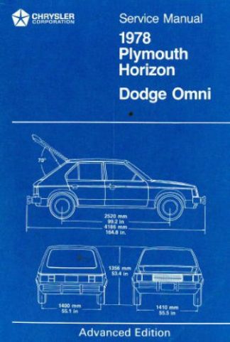 Plymouth Horizon and Dodge Omni Service Manual 1978 Used