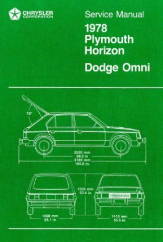 Plymouth Horizon and Dodge Omni Service Manual 1978 Used