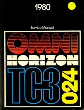 Omni Horizon TC3 024 Service Manual 1980 Used