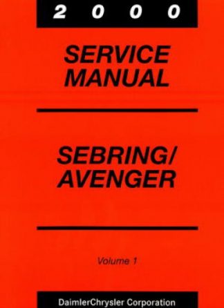 Chrysler Sebring and Dodge Avenger Service Manual 2000