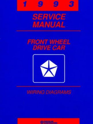Front Wheel Drive Car Wiring Diagrams Service Manual 1993 Used