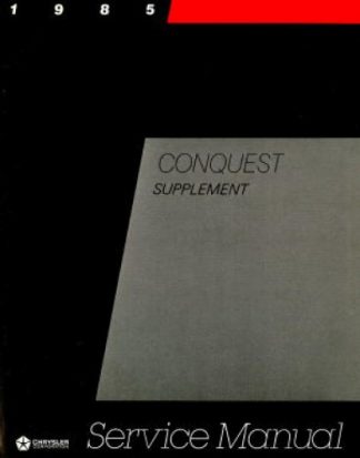 Chrysler Conquest Service Manual Supplement 1985 Used