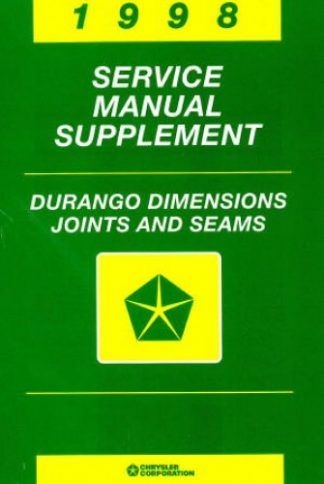 Dodge Durango Service Manual Supplement 1998