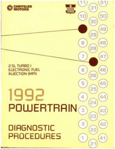 1992 Chrysler Motors Powertrain Diagnostic Procedures Manual Used
