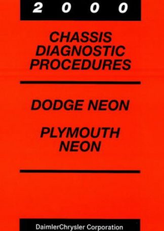 Dodge Neon and Plymouth Neon Chassis Diagnostic Procedures Manual 2000 Used