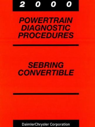Chrysler Sebring Convertible Powertrain Diagnostic Procedures Manual 2000 Used