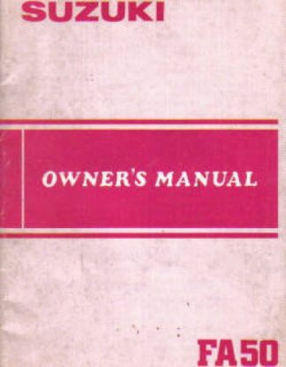 1984 Suzuki FA50E Owners Manual Reproduction