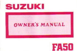 Official 1988 Suzuki FA50J Shuttle Owners Manual