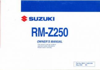 Official 2006 Suzuki RM-Z250K6 Factory Owner Manual