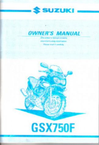 Official 2000 Suzuki GSX750F Factory Owners Manual