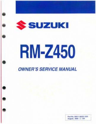Official 2006 Suzuki RM-Z450 K6 Factory Service Owners Manual