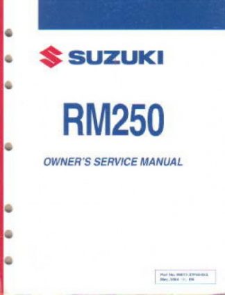 Official 2005 Suzuki RM250 Factory Service Manual