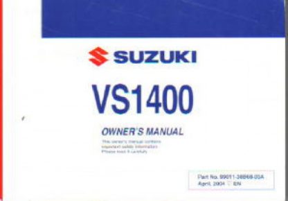 Official 2005 Suzuki S83K5 Boulevard 1360cc Factory Owners Manual