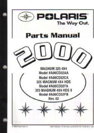 Official 2000 Polaris Magnum 325 4X4 ATV Parts Manual