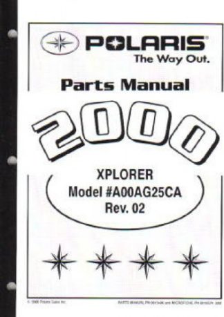 Official 2000 Polaris Xplorer 400L 4x4 Parts Manual