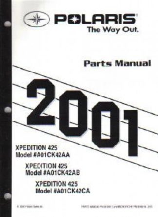 Official 2001 Polaris Xpedition 425 Parts Manual