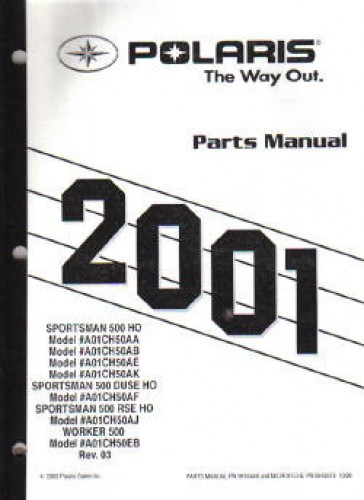 Official 2001 Polaris Sportsman 500 HO ATV Parts Manual